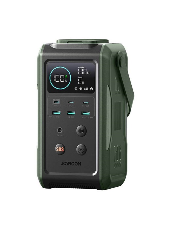 Joyroom Powerbank Joyroom JR-PBF10 75000mAh 100W 3x USB-C 3x USB-A ze składaną latarką i rączką - zielony