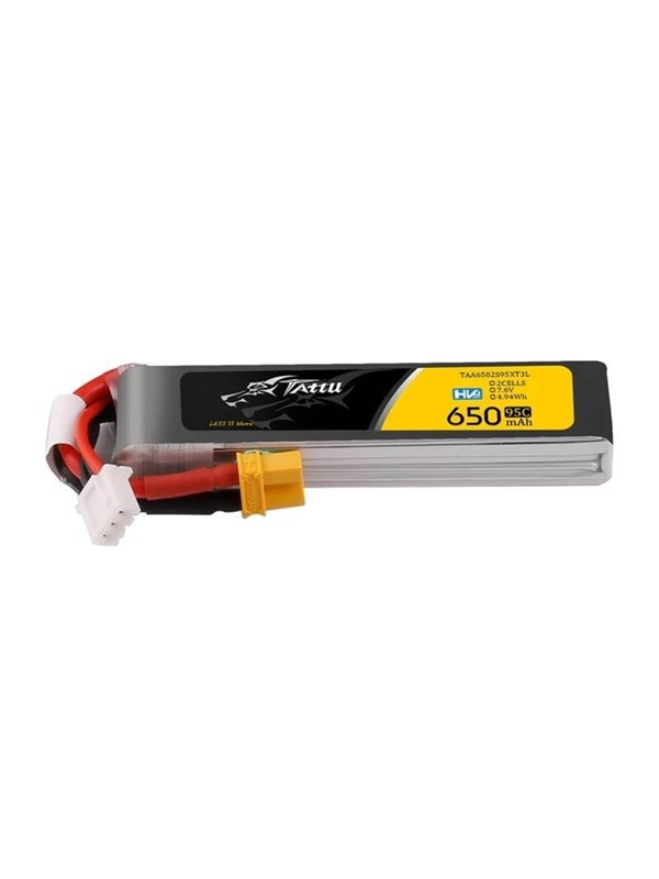 Gens ace &Tattu Accumulator Lipo 2s 650mAh 95C 7.6V HV z XT30 Long-Pack