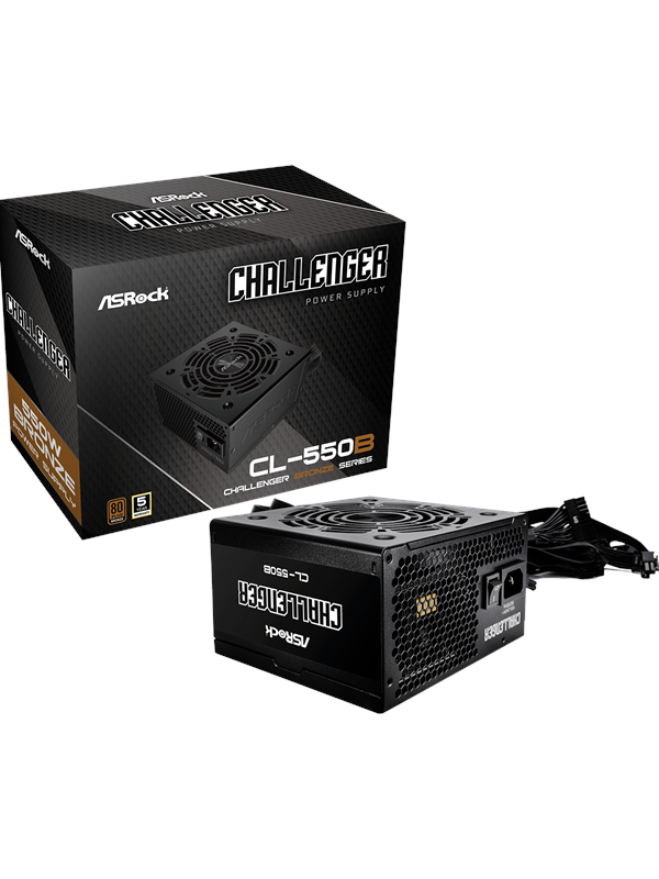 ASRock CL-550B Virtalähde - 550 Watt - 120 mm - ATX 3.1 - 80 Plus Kyllä