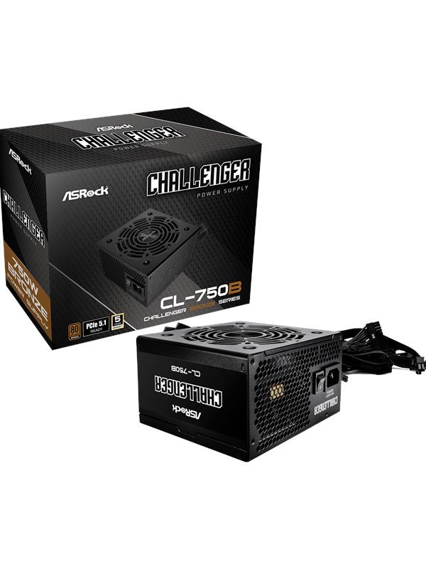 ASRock CL-750B Virtalähde - 750 Watt - 120 mm - ATX 3.1 - 80 Plus Kyllä