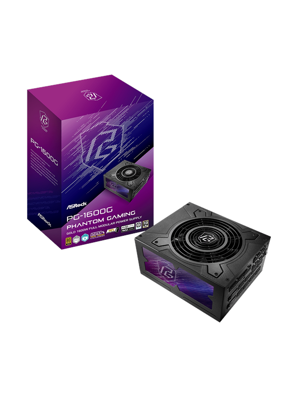 ASRock PG-1600G Virtalähde - 1600 Watt - 135 mm - ATX 3.1 - 80 Plus Kulta sertifioitu
