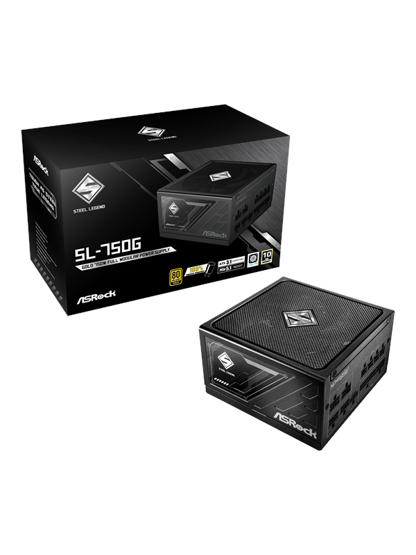 ASRock SL-750G Virtalähde - 750 Watt - 135 mm - ATX 3.1 - 80 Plus Kulta sertifioitu