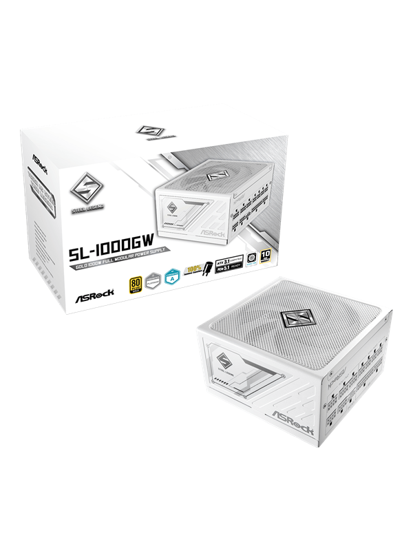ASRock SL-1000GW Virtalähde - 1000 Watt - 135 mm - ATX 3.0 - 80 Plus Kulta sertifioitu