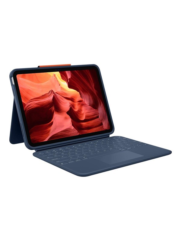 Logitech Rugged Combo 4 Touch - keyboard and folio case - with trackpad Input Device - Näppäimistö & Foliosetti - Sininen