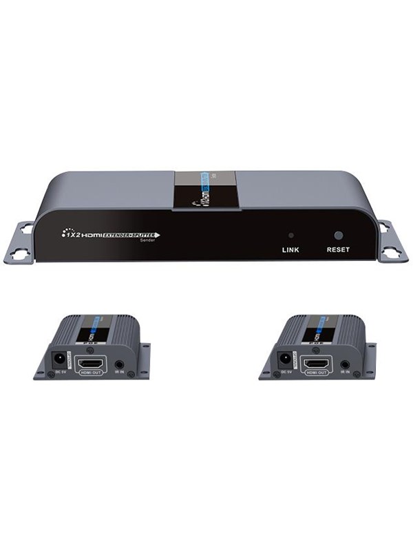 Deltaco HDMI Extender 1x2 Splitter over CAT6/6a/7 40m with IR pass-back