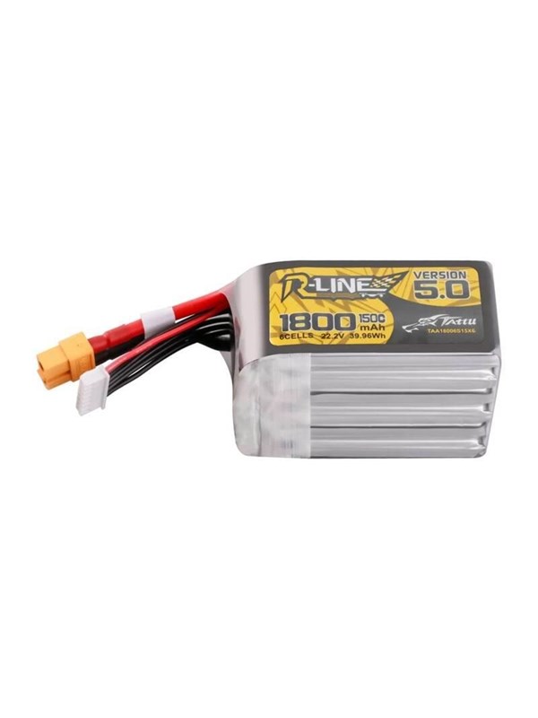 Gens ace &Tattu Lipo R-Line Version 5.0 1800mAh 22.2V 150C 6S battery with XT60 connector