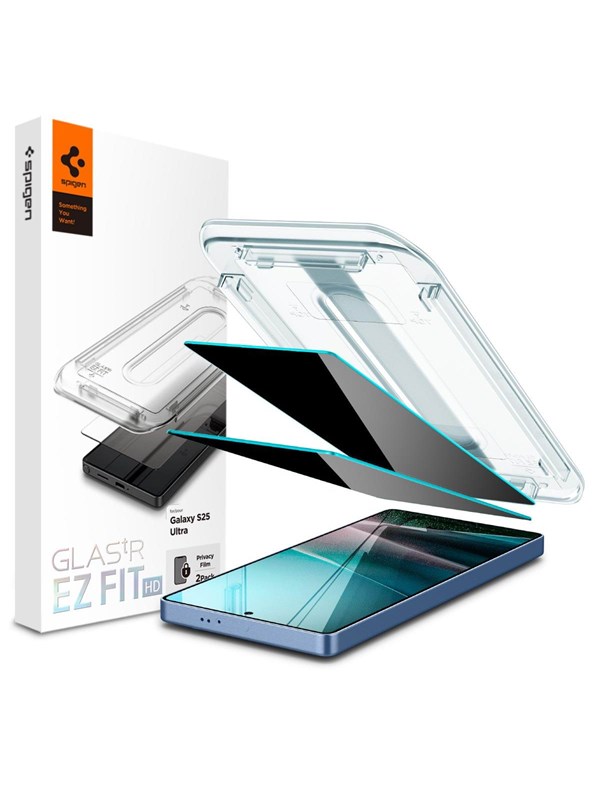 Dėklas Spigen Glas.TR EZ FIT HD Yksityisyyslasi Samsung Galaxy S25 Ultra 2vnt.