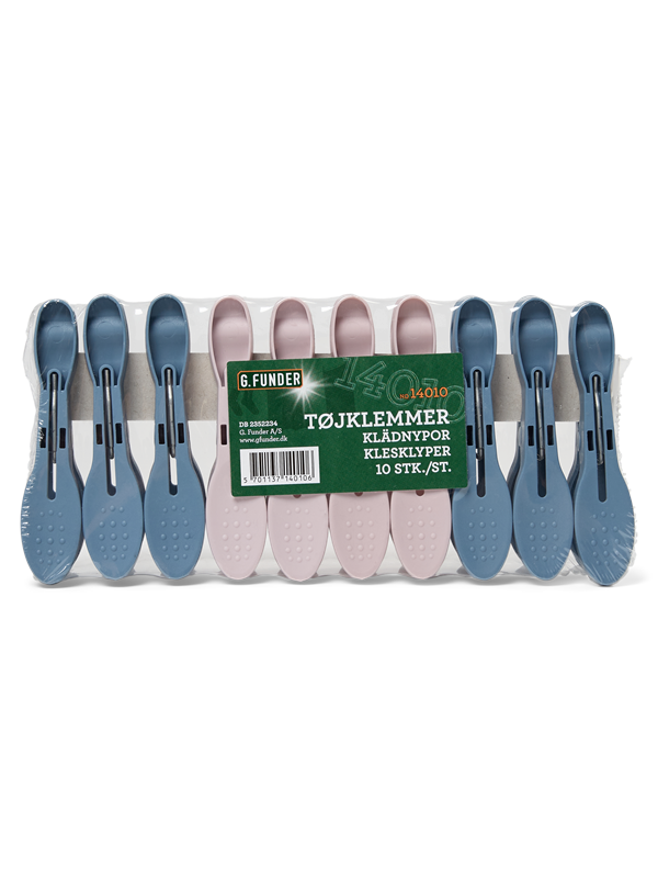 G.Funder Plastic clothespin - 10 pcs. clips in a pack.