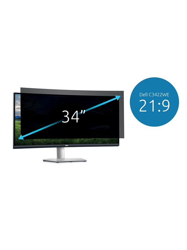 Kensington Dell 34" C3422WE Curved Monitor 21:9 -näytölle 2-puoleinen irrotettava tietoturvasuoja
