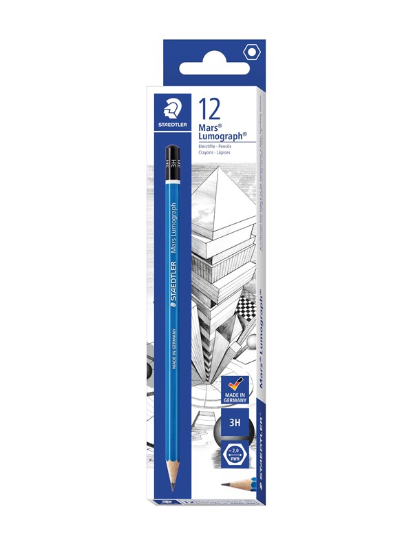Staedtler Pencil Mars Lumograph 3H 12 pcs