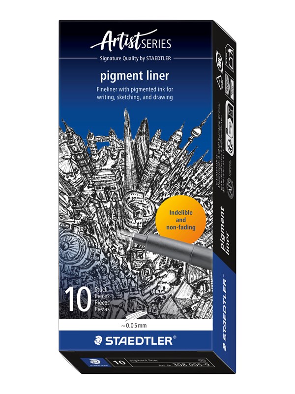 Staedtler Fineliner pigment liner 10 pcs 0.05mm bl.
