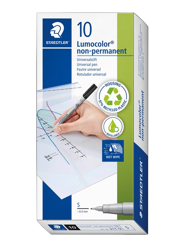 Staedtler Universal pen Lumocolor non-p S 10 pcs red