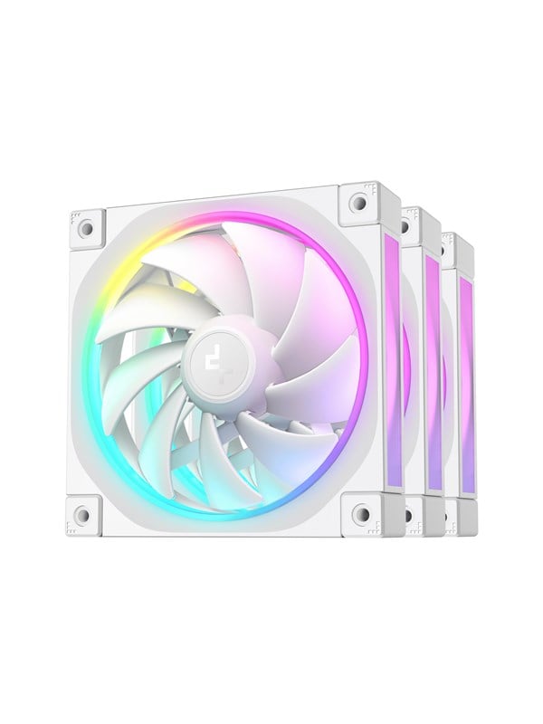 DeepCool FL12 3in1 White (3-Pack) - Kotelotuuletin - 120mm - Valkoinen, RGB-valolla - 32 dBA