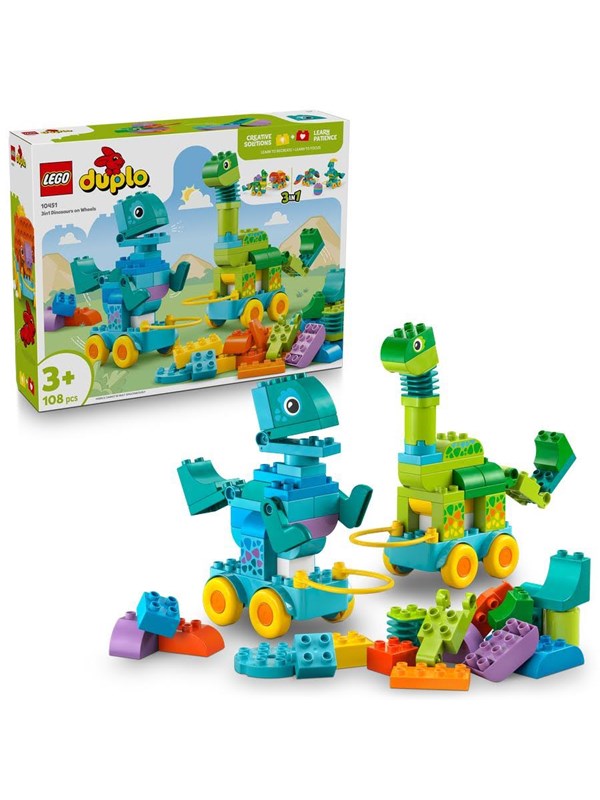LEGO DUPLO 10451 Dinosauruksia pyörien päällä - 3 in 1 -setti