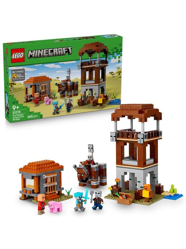 LEGO Minecraft 21278 Ryöstelijöiden etuvartioasema ja Tuhokylvyri