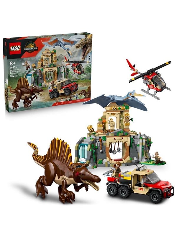 LEGO Jurassic World 76976 Spinosauruksen ja Quetzalcoatlusin pako lentäen