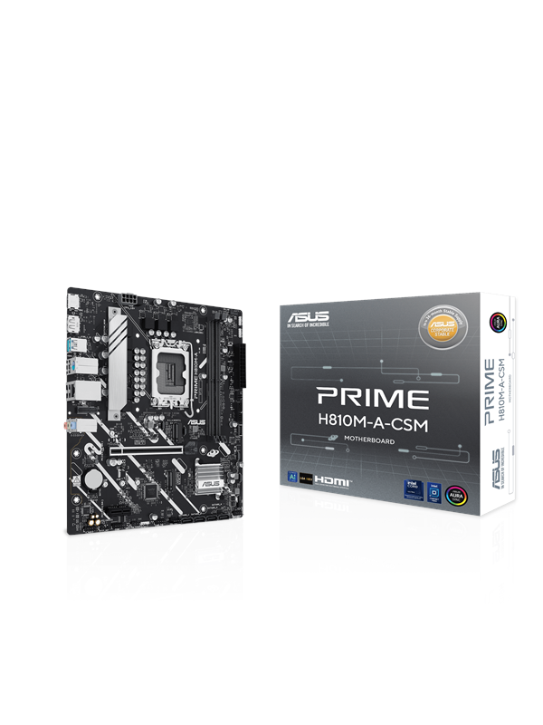 ASUS PRIME H810M-A-CSM Emolevy - Intel H810 - Intel LGA1851 - DDR5 RAM - Micro-ATX