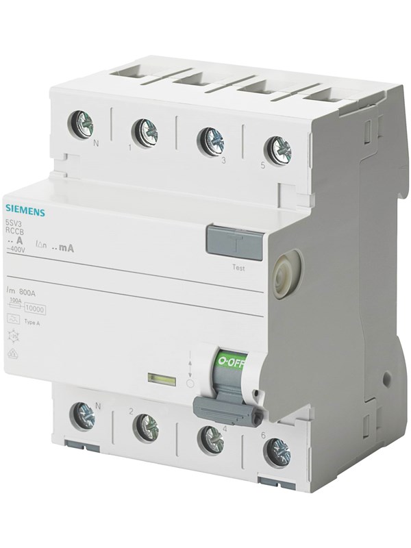 Siemens Earth fault circuit breaker type A 4-pole 25A 30mA 400V