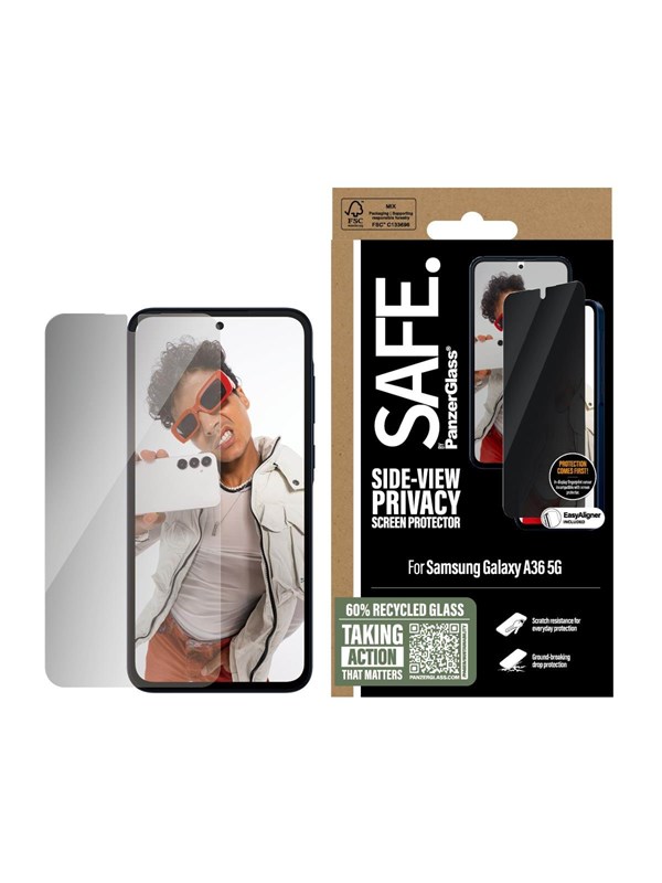 SAFE by PanzerGlass Privacy Screen Protector Samsung Galaxy A36 5G | Ultra-Wide Fit