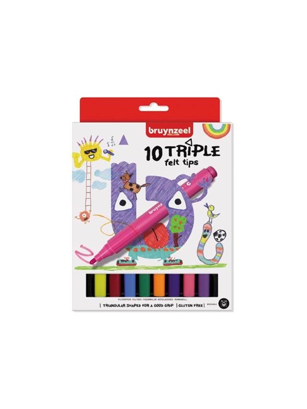 Bruynzeel - Kids Triple Felt-tip Pens 10 pcs.
