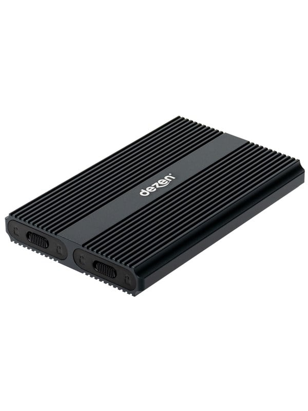 dezen M.2 Premium NVMe Dual Enclosure USB 3.2 Gen 2 - Musta