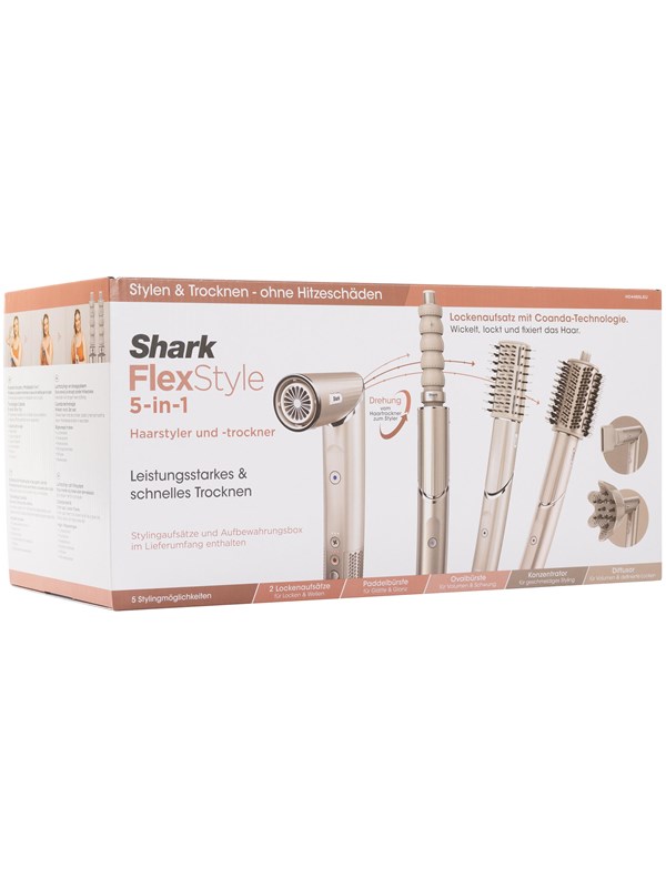 Shark Hiustenkuivaaja FlexStyle HD446SLEU - hair dryer/hair styler - stone - 1650 W