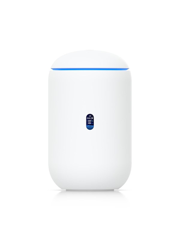 Ubiquiti Dream 7, Wi-Fi 7 (802.11be), Kolmikaista (2,4 GHz/5 GHz/6 GHz), Ethernet LAN, Valkoinen, Pöytäreititin