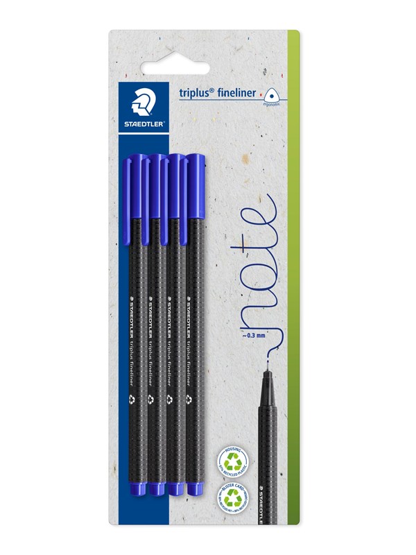 Staedtler Fineliner triplus rPP blue 4pc Bl