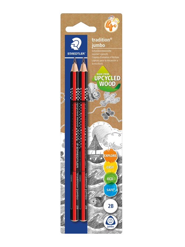 Staedtler Pencil tradition jumbo 2B 2pcs 100% PEFC