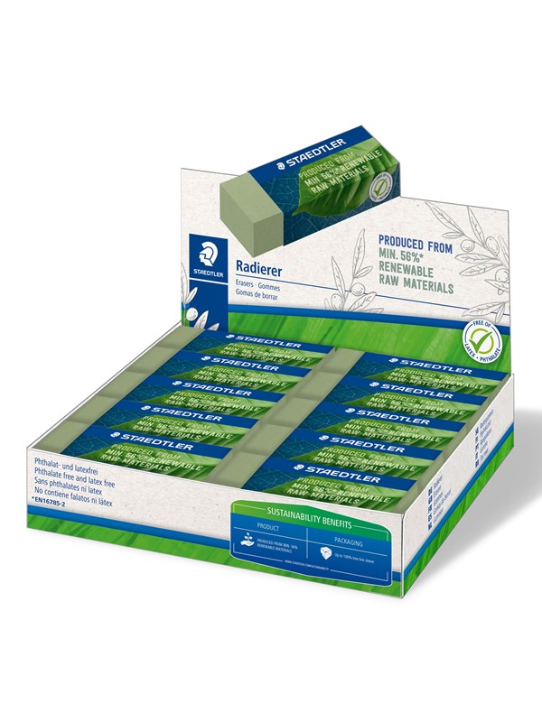 Staedtler Eraser 526 80 renew raw mat 56% 20 pcs.