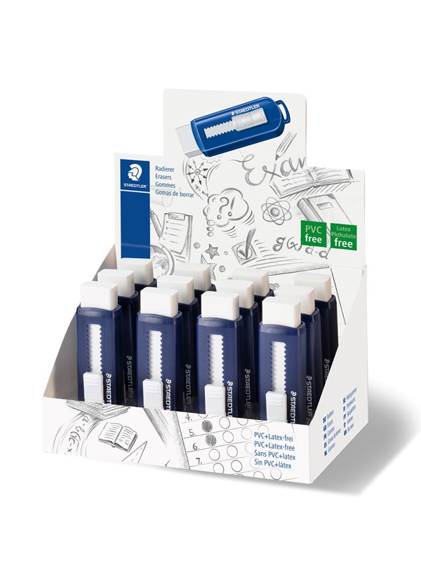 Staedtler Eraser with sliding plastic sleeve 12 pcs