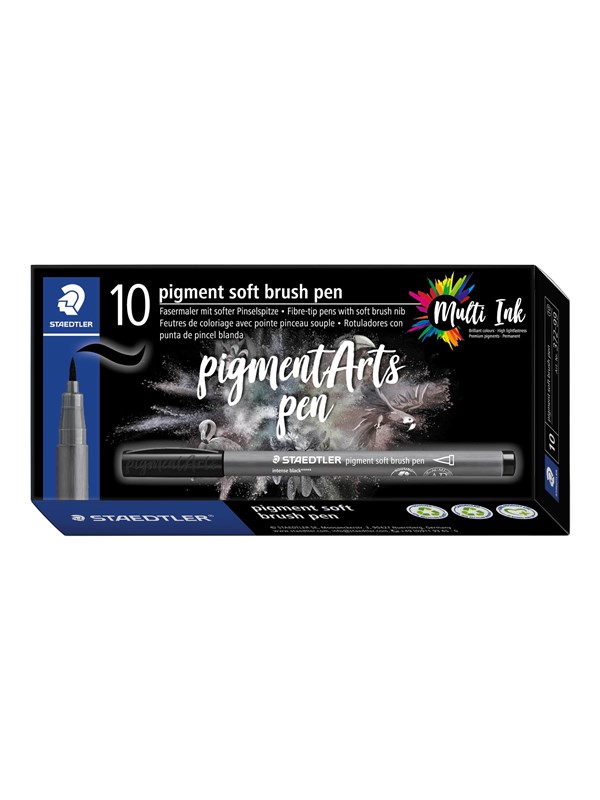Staedtler pigment soft brush pen 10 pcs coolgreyligh