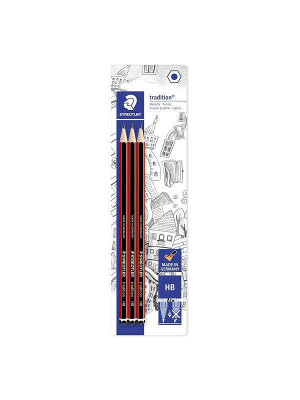 Staedtler Pencil tradition HB x3 bc 100% PEFC