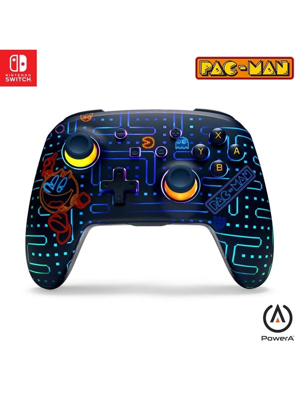 PowerA Parannettu langaton Lumectra-valaistu ohjain Nintendo Switchiin - PAC-MAN™ -neonpelihalli - Wireless Controller - Nintendo Switch