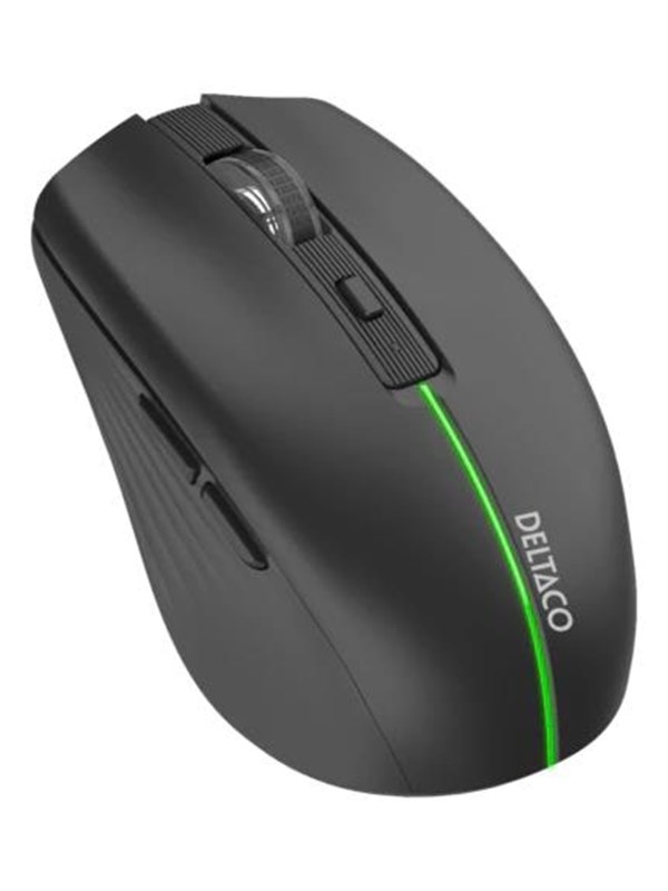 Deltaco Wireless Mouse - Pelihiiri - Optinen - 6 painiketta - Musta
