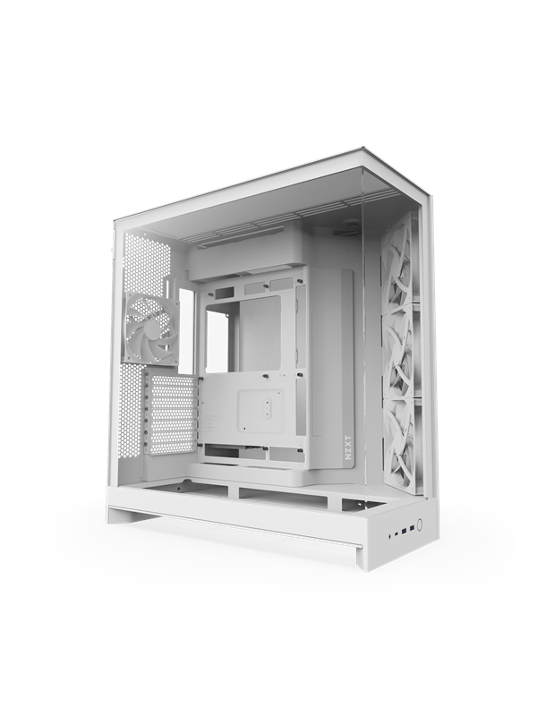 NZXT H9 Flow (2025) - All White - Kotelot - Miditower - Valkoinen
