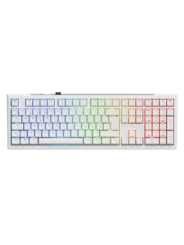 Ducky One X - Fullsize 100% - Pelinäppäimistö - Pohjoismainen - Valkoinen