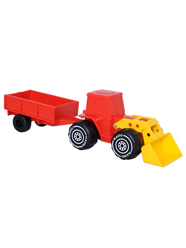 Plasto Tractor with frontloader & trailer (33 cm)