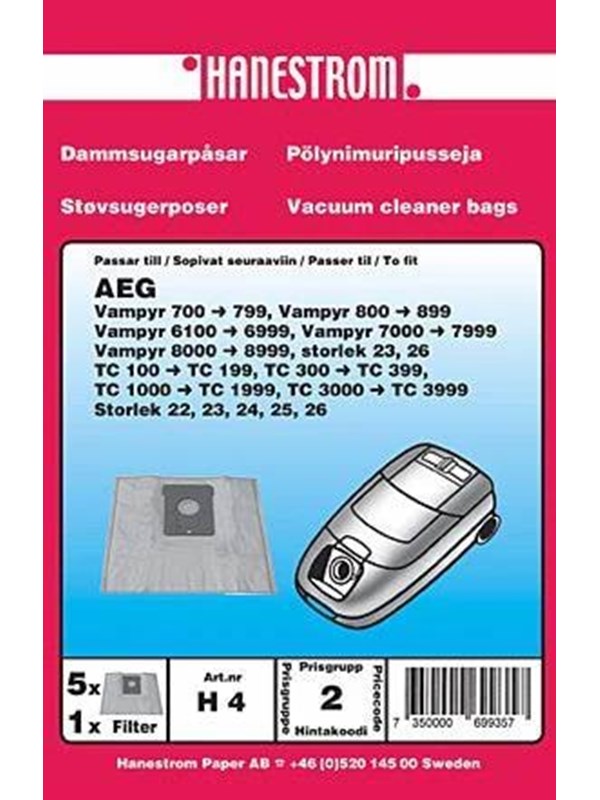 hanestroem Vacuum Cleaner Bags AEG 700