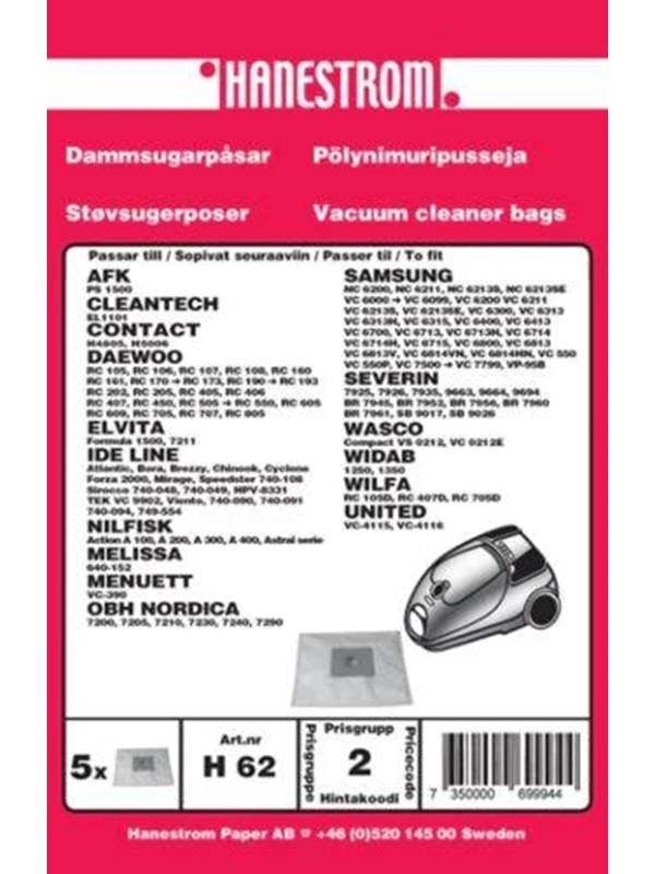 hanestroem DAEWOO RC 705 Vacuum Cleaner Bags - 5 pcs