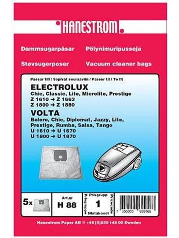 hanestroem VOLTA U 1800 - U 1870 Vacuum Cleaner Bags - 5 pcs