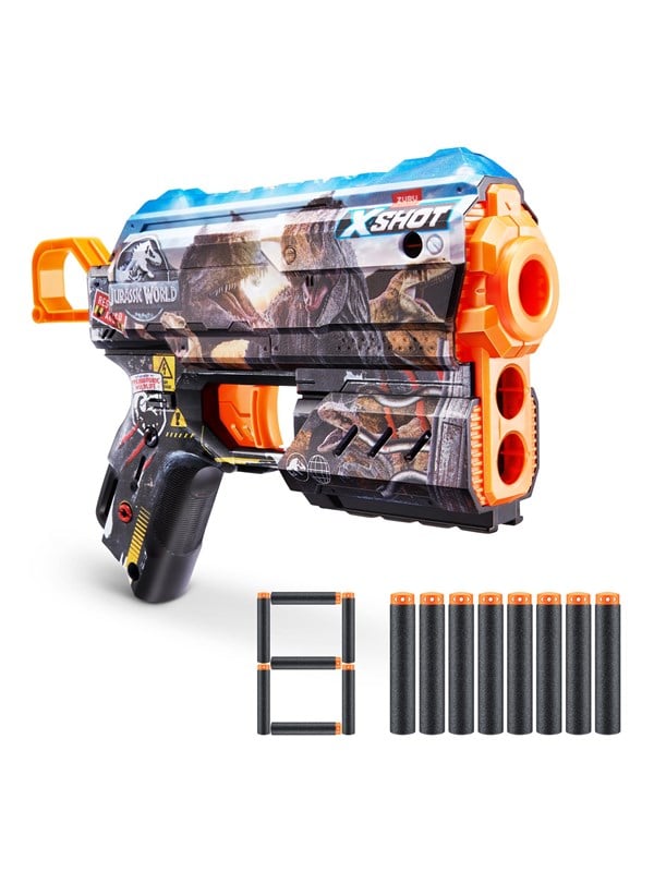 X shot Skins Flux Blaster - Jurassic World Skins (8 Darts)