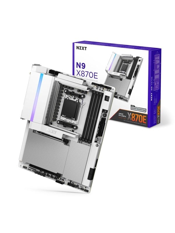 NZXT N9 X870E White Emolevy - AMD X870E - AMD AM5 - DDR5 RAM - ATX