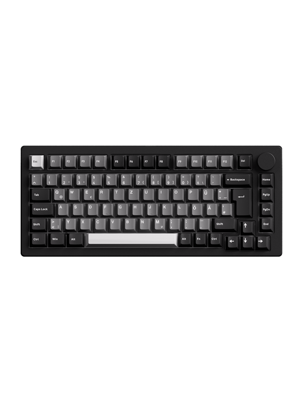 Akkogear Monsgeek M1 V5 VIA Black & Silver - V3 Piano Pro ISO - Pelinäppäimistö - ilman numpadia - German/UK/Nordic - Musta