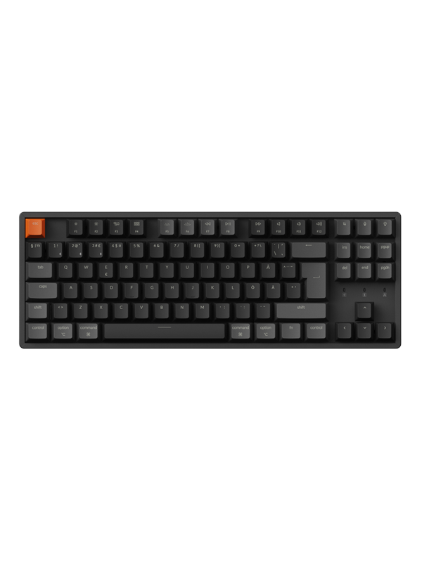 Keychron K8 v2 RGB QMK Wireless Hot Swap QMK - Super Brown - Pelinäppäimistö - ilman numpadia - Pohjoismainen - Musta