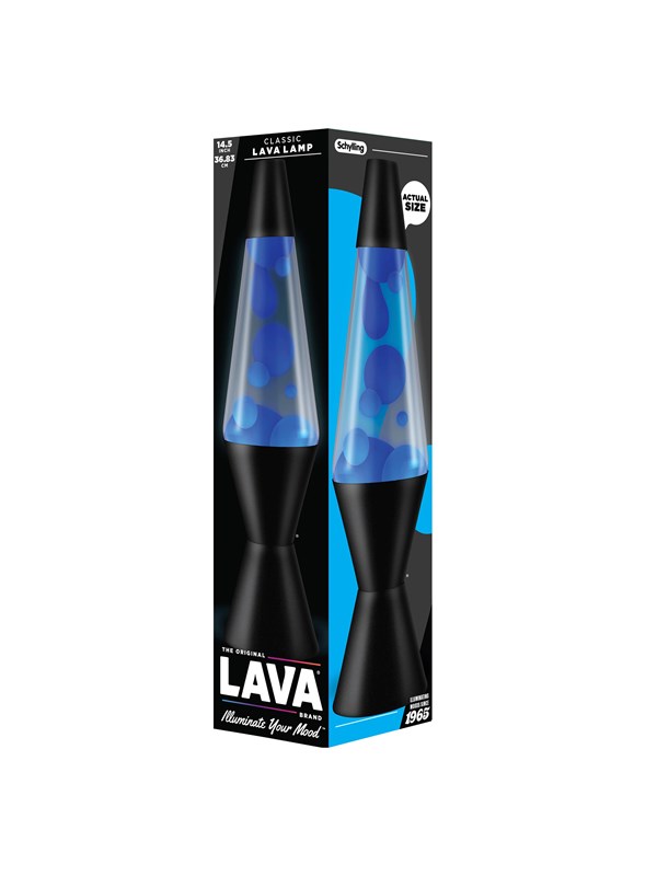 Lava Lamp Neon 37cm Blue/Clear Black Base