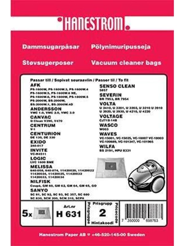 hanestroem Vacuum Cleaner Bags - 5 pcs