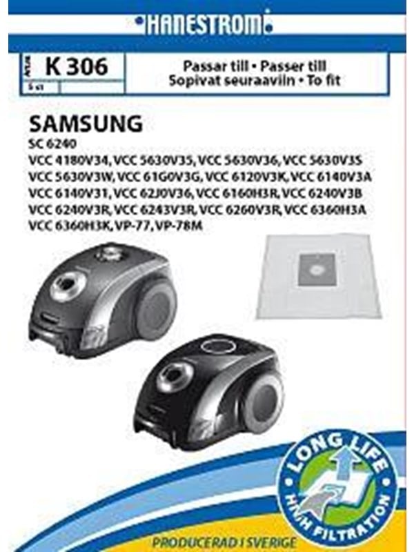 hanestroem Vacuum Cleaner Bags K306