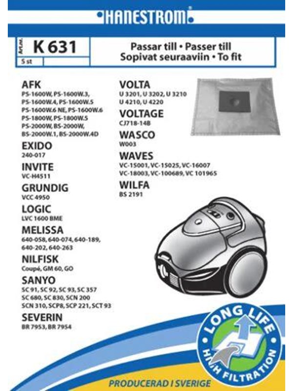 hanestroem Vacuum Cleaner Bags - 5 Pack
