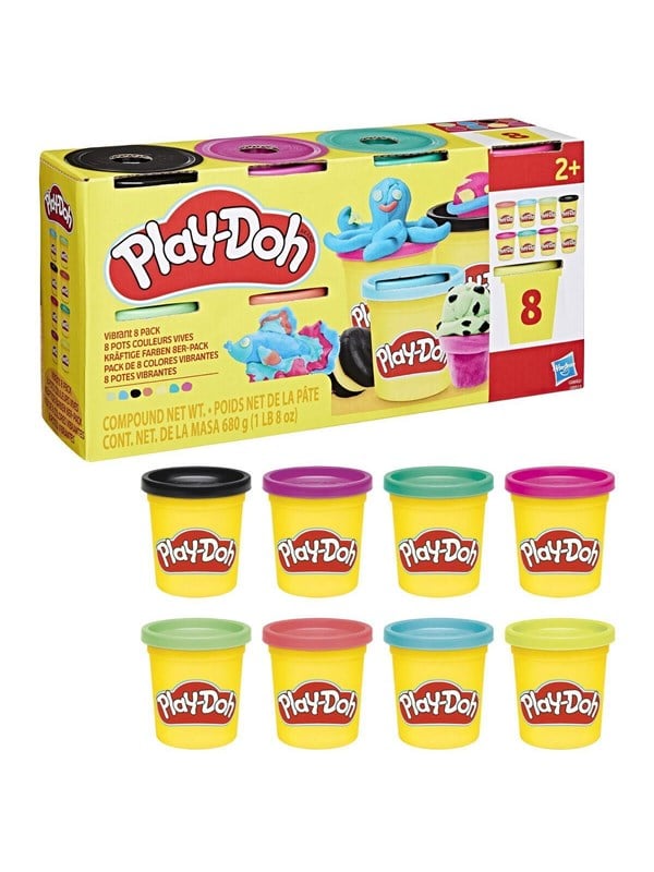 Play-Doh Vibrant 8 Pack Solid 680 g